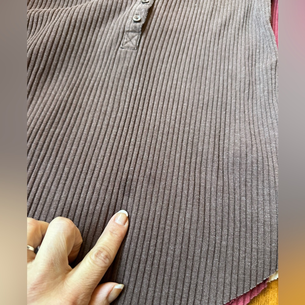 💥Deal💥 Ribbed Long Sleeve Henley Tops - Picture 5 of 10